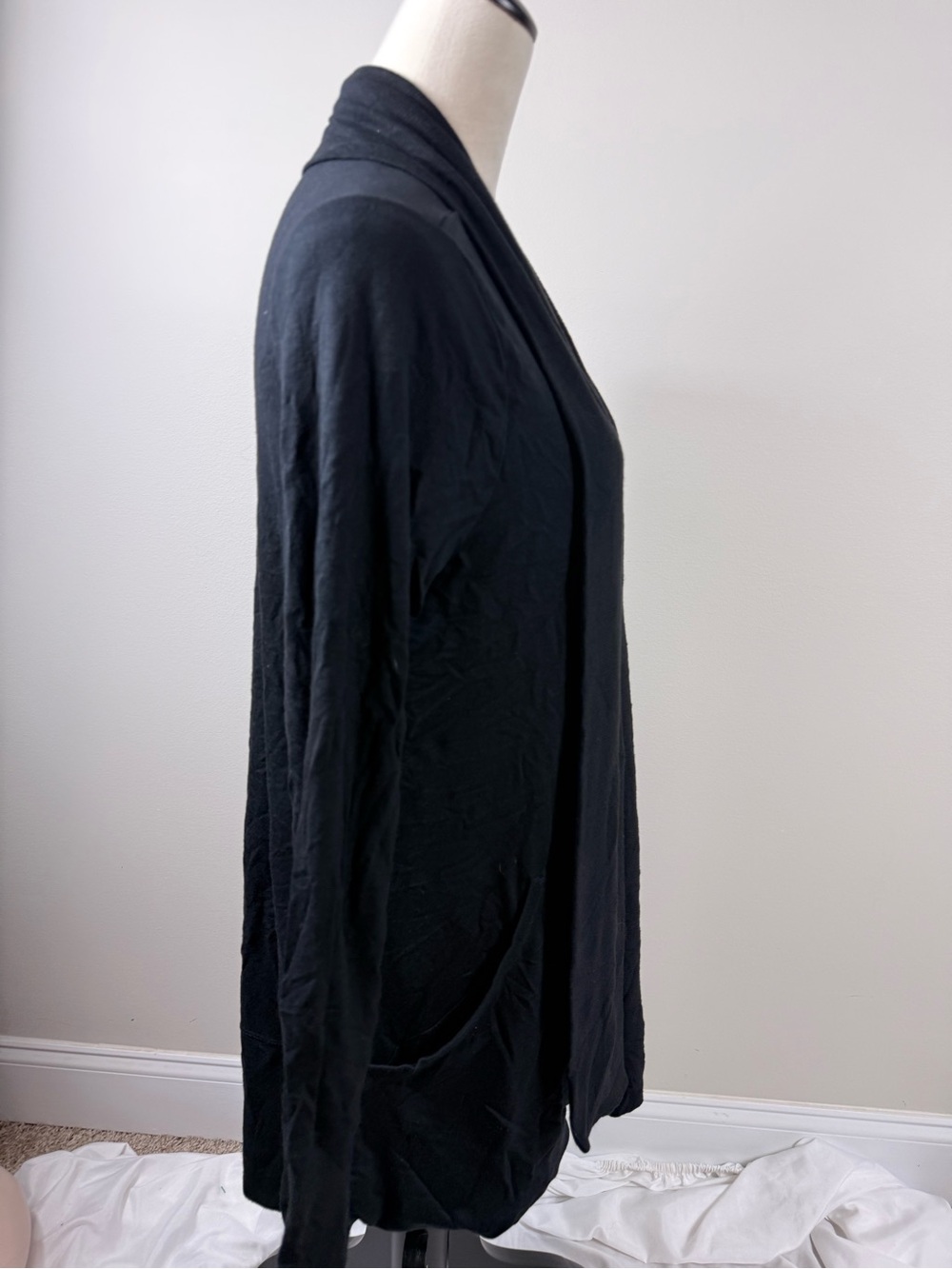 Athleta Black Open-Front Draped Cardigan size 1X - Picture 6 of 8